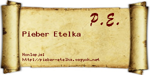 Pieber Etelka névjegykártya